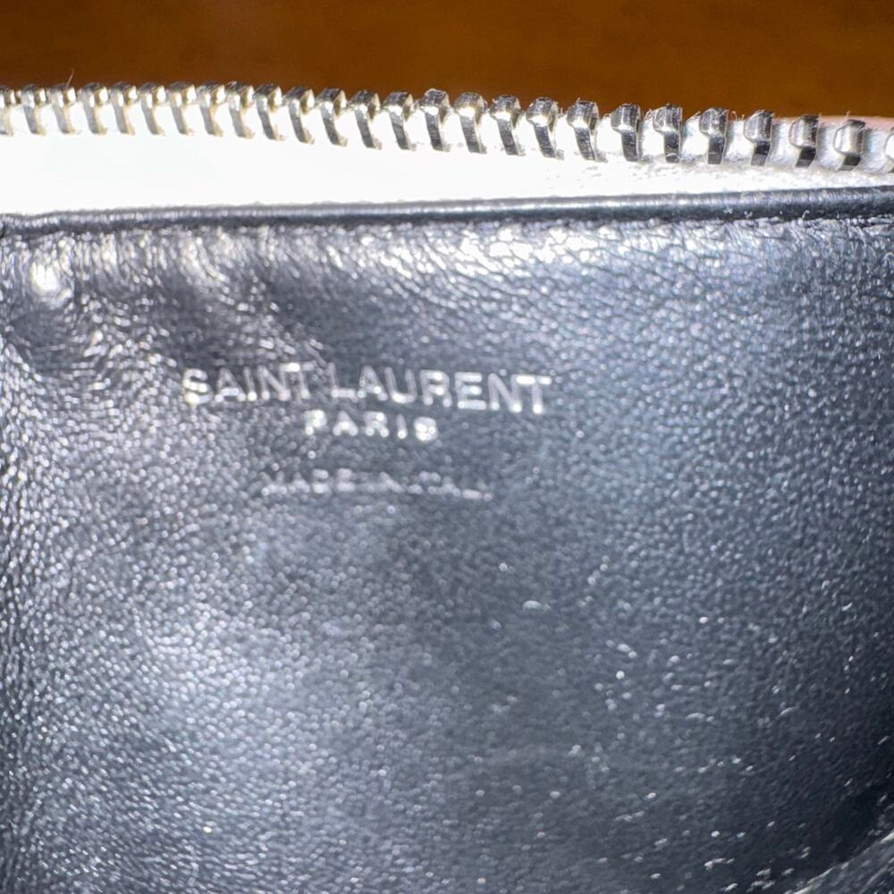 Saint Laurent Cassandra Leather Coin Purse Wallet Gray - Authentic YSL - Picture 9 of 13